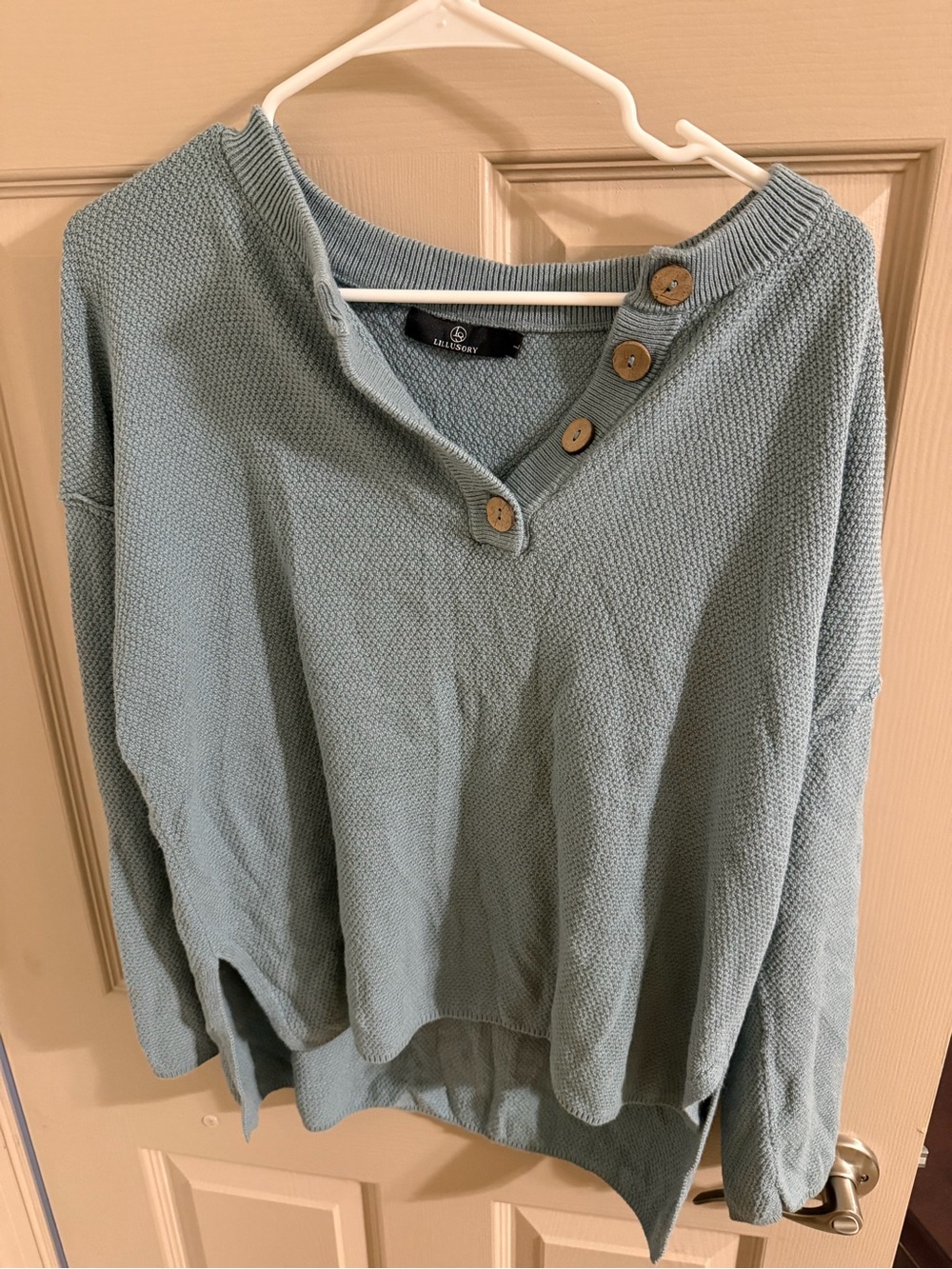 Lilla P Sage Button-Trim Scoop Neck Sweater Set